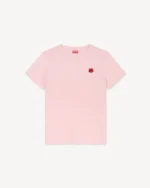 Boke Flower Embroidery T-Shirt in Pink front view
