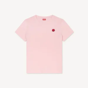 Boke Flower Embroidery T-Shirt in Pink front view