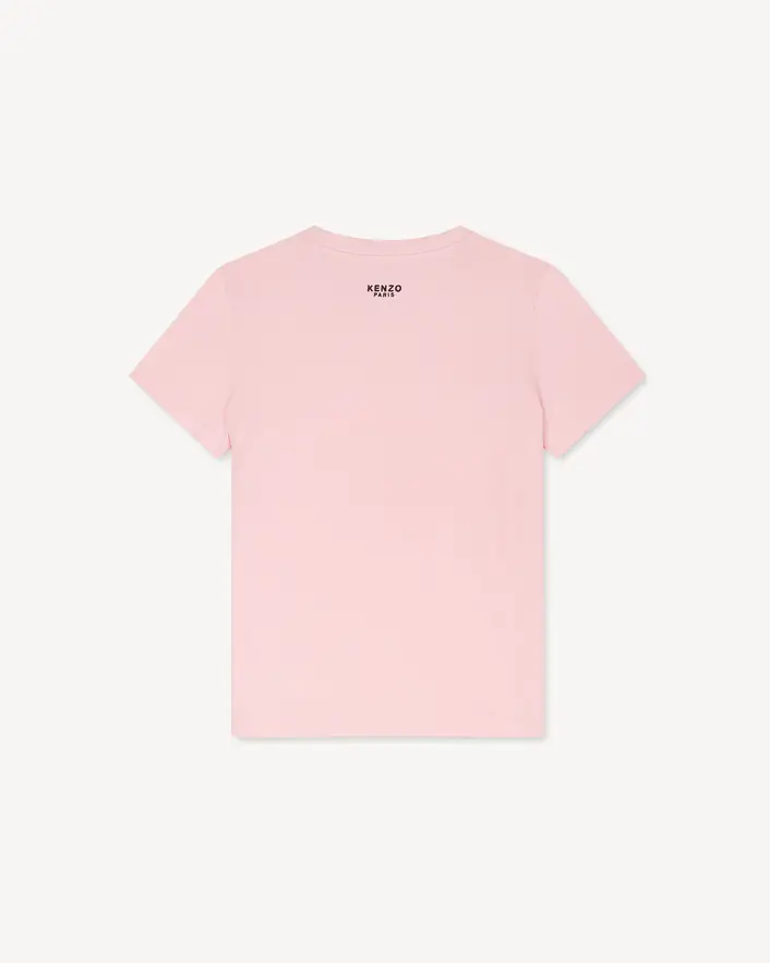 Boke Flower Embroidery T-Shirt in Pink back view