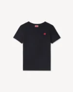 Boke Flower Embroidery T-Shirt in Black Tee front view