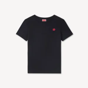 Boke Flower Embroidery T-Shirt in Black Tee front view