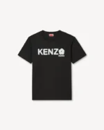 Kenzo Flower Loose T-Shirt in Black front view