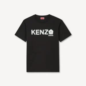Kenzo Flower Loose T-Shirt in Black front view
