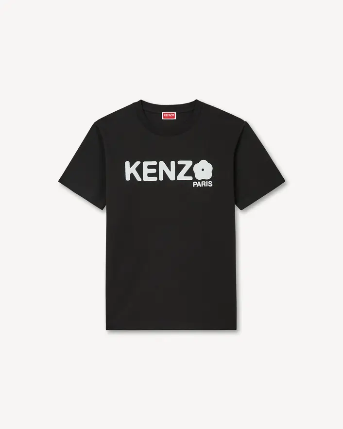 Kenzo Flower Loose T-Shirt in Black front view