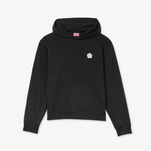 Boke Flower Cotton Hoodie Tee Black 前面