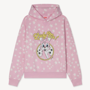 Kenzo Cartoon Cotton Hoodie Flamingo Pink 前面