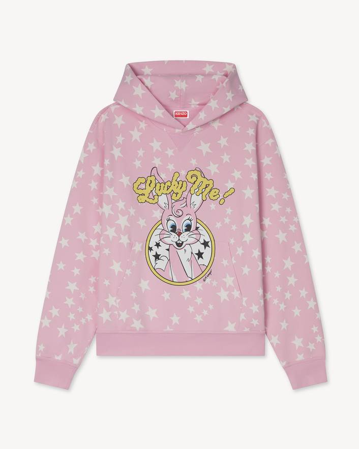 Kenzo Cartoon Cotton Hoodie Flamingo Pink 前面 Kenzo Cartoon Cotton Hoodie Flamingo Pink 前面