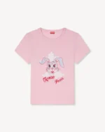 Kenzo Winter Holidays T-Shirt in Baby Pink with front logo