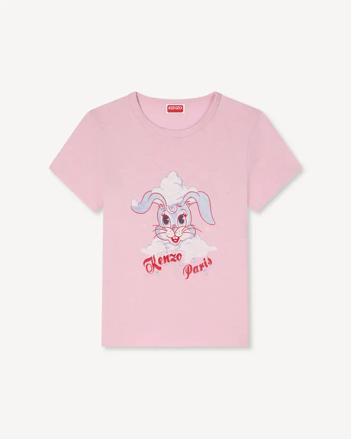 Kenzo Winter Holidays Baby Pink T-Shirt Front View Kenzo Winter Holidays T-Shirt in Baby Pink with front logo