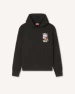 Kenzo Tiger Embroidered Hoodie in Tee Black front view
