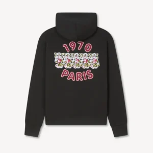Kenzo Tiger Embroidered Hoodie in Tee Black back view