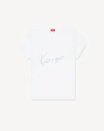 Kenzo Signature Small Fit T-Shirt in Off White front view