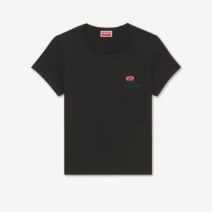 KENZO Tulip Embroidered T-Shirt ブラック フロントデザイン