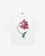 Kenzo Tulip' Loose T-Shirt in Off White front view