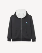 Kenzo Tulip Zip-Up Hoodie in Black front view