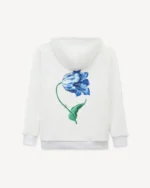 Kenzo Tulip Zip-Up Hoodie in Off White back view