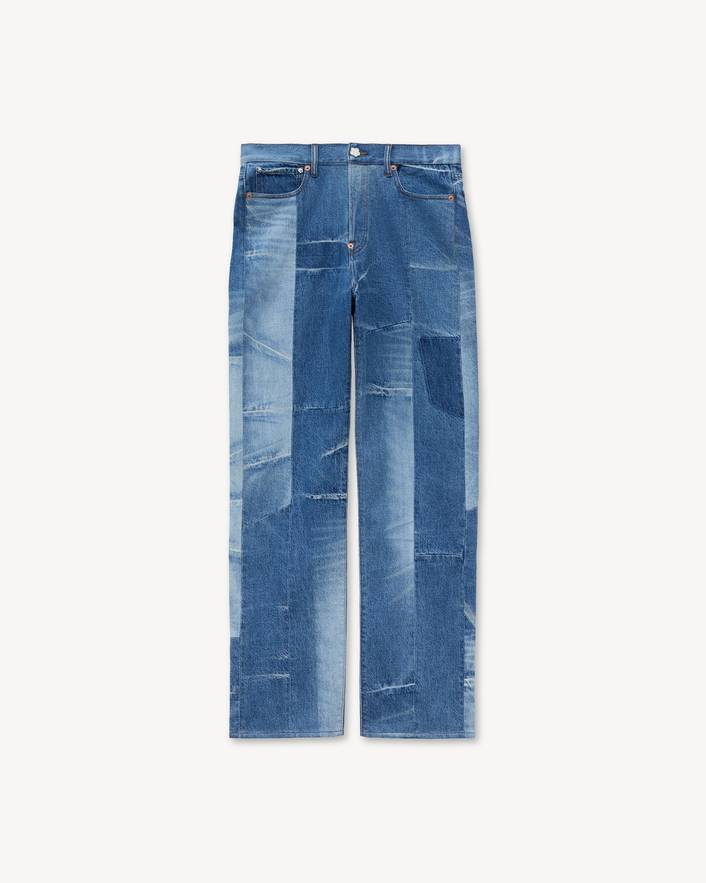 Kenzo パッチワーク ストレート フィット ジーンズ Denim フロント FG65DP3366B8.DT P 01
