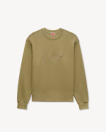 KENZO Signature エンブロイダリー スウェットシャツ カーキ フロント
