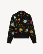 KENZO 刺繍ハーフジップ スウェット ブラック フロント